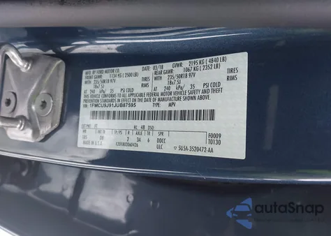 2018 Ford Escape Titanium из США, поврежденный, VIN 1FMCU9J91JUB87595